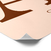 Orange Rose Monogram Initial A Your Name Poster (Ecke)