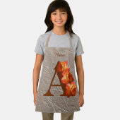 Orange Rose Monogram Initial A Your Name Schürze (Insitu)