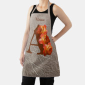 Orange Rose Monogram Initial A Your Name Schürze (InSitu)