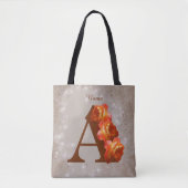 Orange Rose Monogram Initial A Your Name Tasche (Vorderseite)