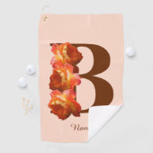 Orange Rose Monogram Initial B Ihr Name  Golfhandtuch (Insitu)