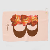 Orange Rose Monogram Initial B Ihr Name  Golfhandtuch (Horizontal)