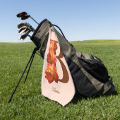 Orange Rose Monogram Initial B Ihr Name  Golfhandtuch (Gras)