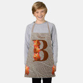 Orange Rose Monogram Initial B Ihr Name Schürze (Getragen)