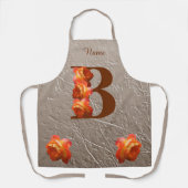 Orange Rose Monogram Initial B Ihr Name Schürze (Vorderseite)