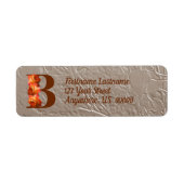 Orange Rose Monogram Initial B Ihre Adresse (Vorne)