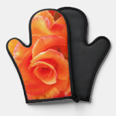 Orange Rose Ofenhandschuh (Vorderseite/Rückseite)