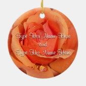 Orange Rose Ornament Personalisierte Rose Dekorati (Hinten)