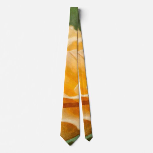 Orange Rose Painterly Neck Tie Krawatte (Vorderseite)
