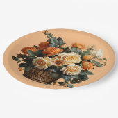 Orange Rose Pappteller (Schrägansicht)