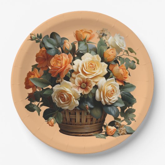 Orange Rose Pappteller (Vorderseite)