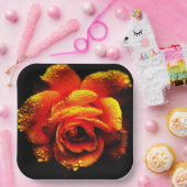 Orange Rose Pappteller (Party)