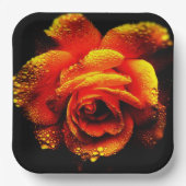 Orange Rose Pappteller (Vorderseite)