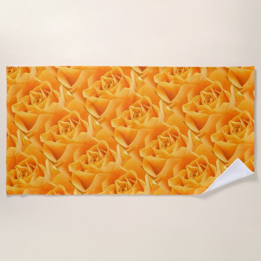 Orange Rose Pattern Strandtuch (Vorderseite)