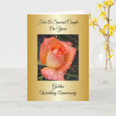 Orange Rose Personalisiert 50. Hochzeitstag Karte (Gelbe Blume)