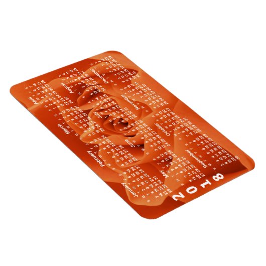 Orange Rose Petals 2018 Kalender Magnet (Rechte Seite)