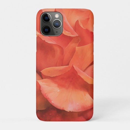 Orange Rose Petals Watercolor Art Phone Case (Rückseite)