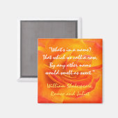 Orange Rose Quote Magnet (Vorderseite/Rückseite)