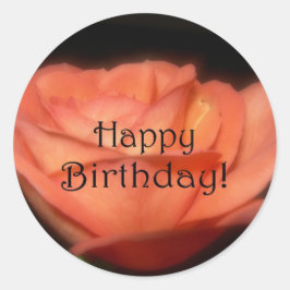 Orange Rose Runder Aufkleber