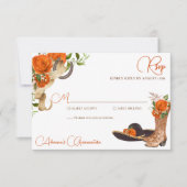 Orange Rose Rustikaler Charro Western Quinceanera RSVP Karte (Vorderseite)
