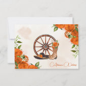 Orange Rose Rustikaler Charro Western Quinceanera RSVP Karte (Rückseite)