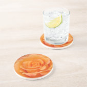 Orange Rose Sandstein Untersetzer (Seite)