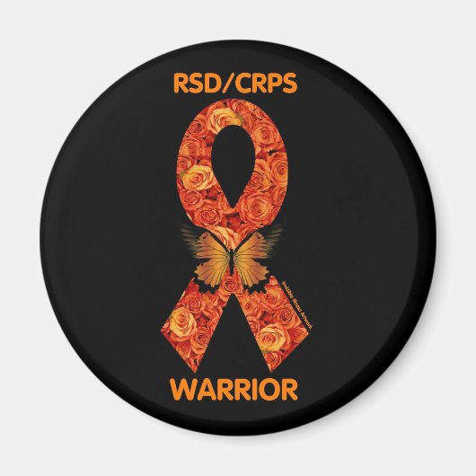 Orange Rose/Schmetterling...RSD/CRPS Magnet (Vorne)