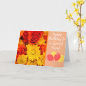 Orange Rose Special Friends Karte (Gelbe Blume)