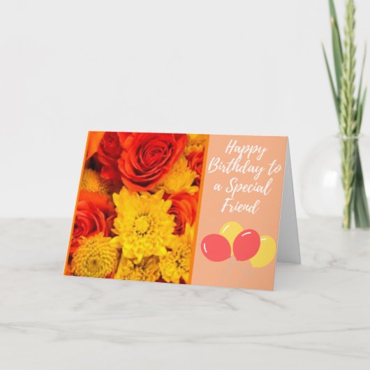 Orange Rose Special Friends Karte (Vorderseite)