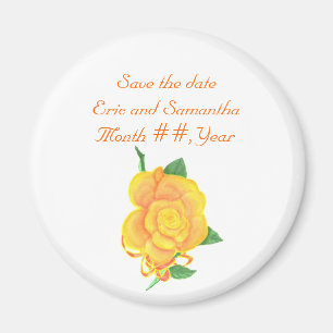 Orange Rose, Speichern Sie das Datum der Hochzeits Magnet