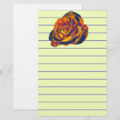 Orange Rose Stationery Briefpapier (Vorne/Hinten)