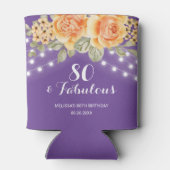 Orange Rose String Lights Lila Geburtstag Dosenkühler (Rückseite)