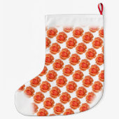 Orange Rose Strumpf Weihnachten Maßgeschneiderter Großer Weihnachtsstrumpf (Rückseite)