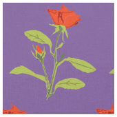 Orange Rose und Bud-Blätter Stoff (Nahaufnahme)