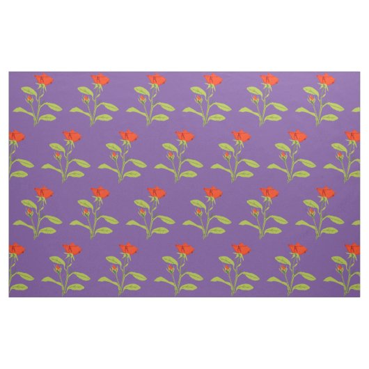Orange Rose und Bud-Blätter Stoff (Fat Quarter (45,7 x 55,9 cm))