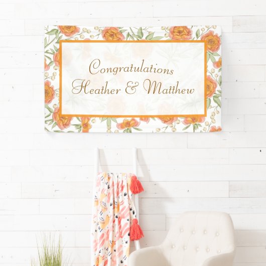 Orange Rose Wedding Banner (Insitu)