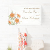 Orange Rose Wedding Banner (Insitu)