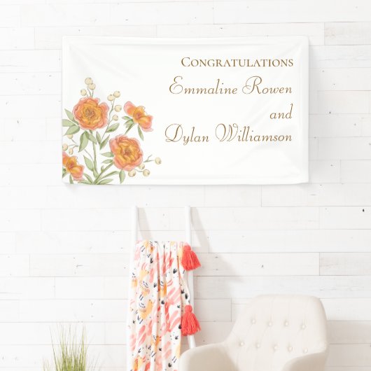 Orange Rose Wedding Banner (Insitu)