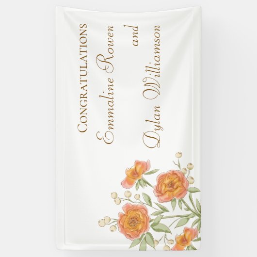 Orange Rose Wedding Banner (Vertikal)