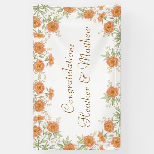 Orange Rose Wedding Banner (Vertikal)