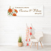 Orange Rose Wedding Banner (Insitu)
