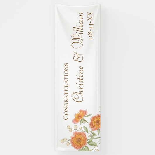 Orange Rose Wedding Banner (Vertikal)