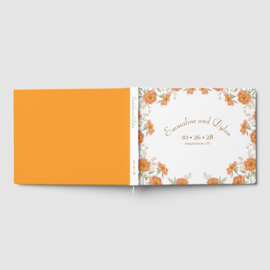 Orange Rose Wedding Gästebuch (Voll)