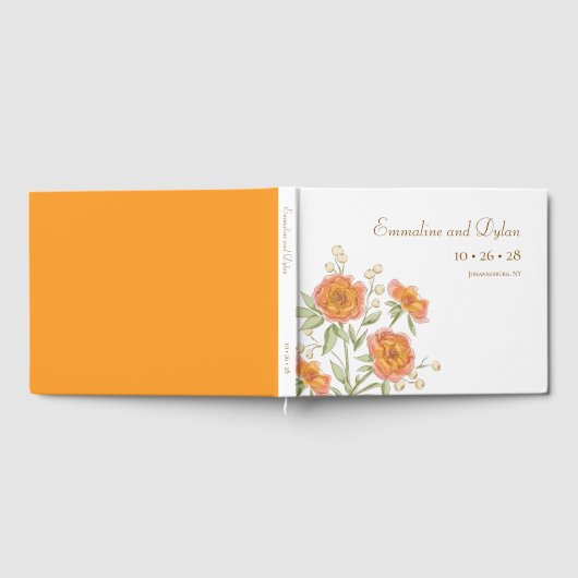 Orange Rose Wedding Gästebuch (Voll)