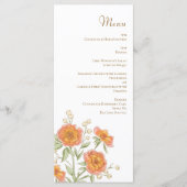 Orange Rose Wedding Menus Menükarte (Vorderseite)