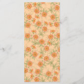 Orange Rose Wedding Menus Menükarte (Rückseite)