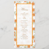 Orange Rose Wedding Menus Menükarte (Vorderseite)