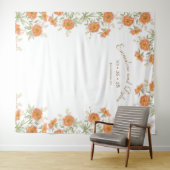 Orange Rose Wedding Photo Backdrop Wandteppich (Beispiel (Horizontal))