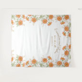 Orange Rose Wedding Photo Backdrop Wandteppich (Vorderseite (Horizontal))