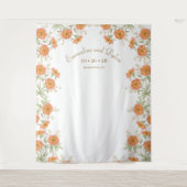 Orange Rose Wedding Photo Backdrop Wandteppich (Vorderseite)